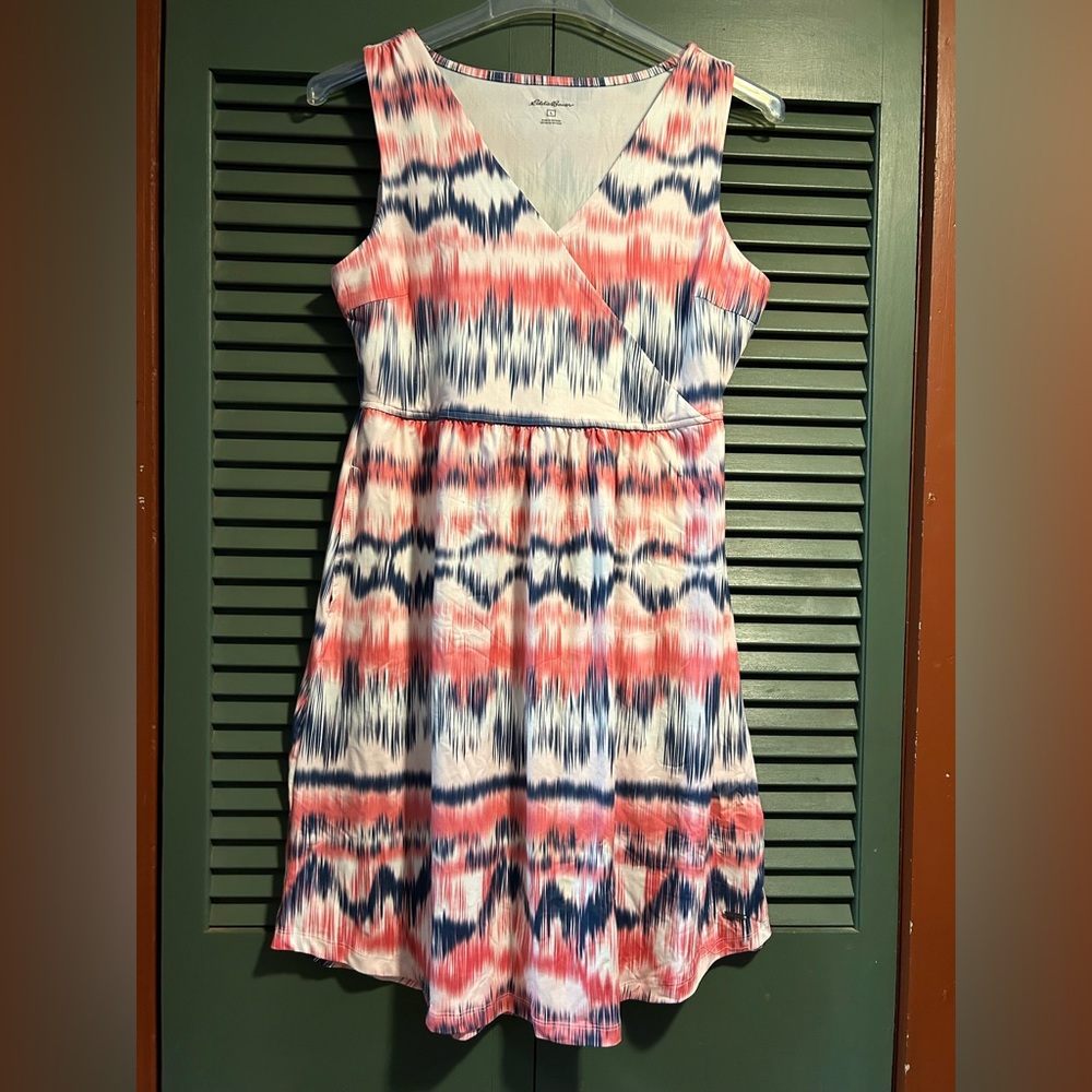 Eddie Bauer Pink and Blue Tie-Dye Dress